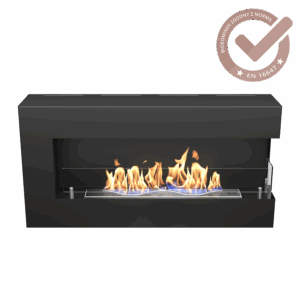 BLUES hängender Bio-Kamin auf der rechten Seite