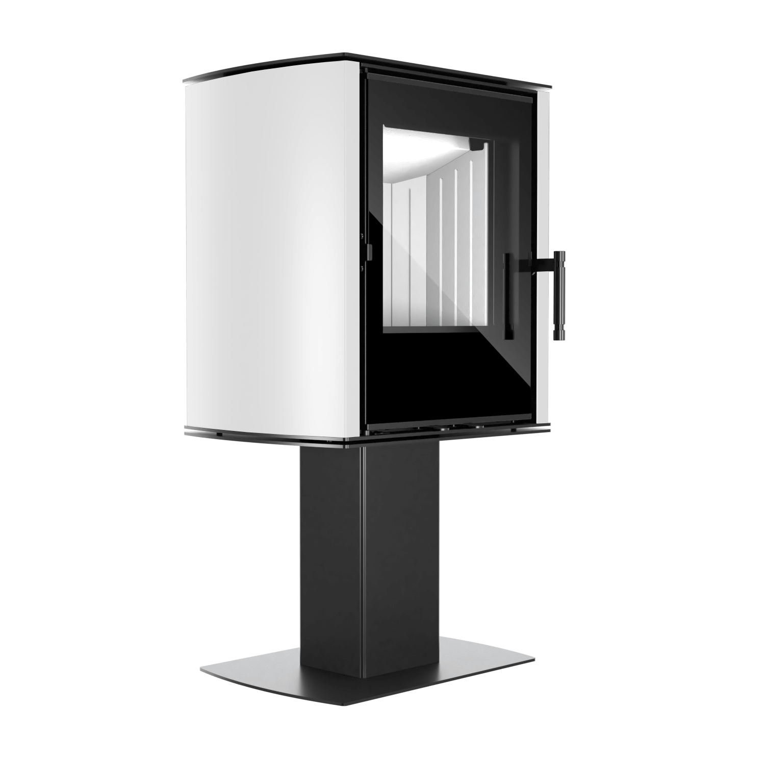 Freistehender Kamin CANE SF mit weißen Seiten