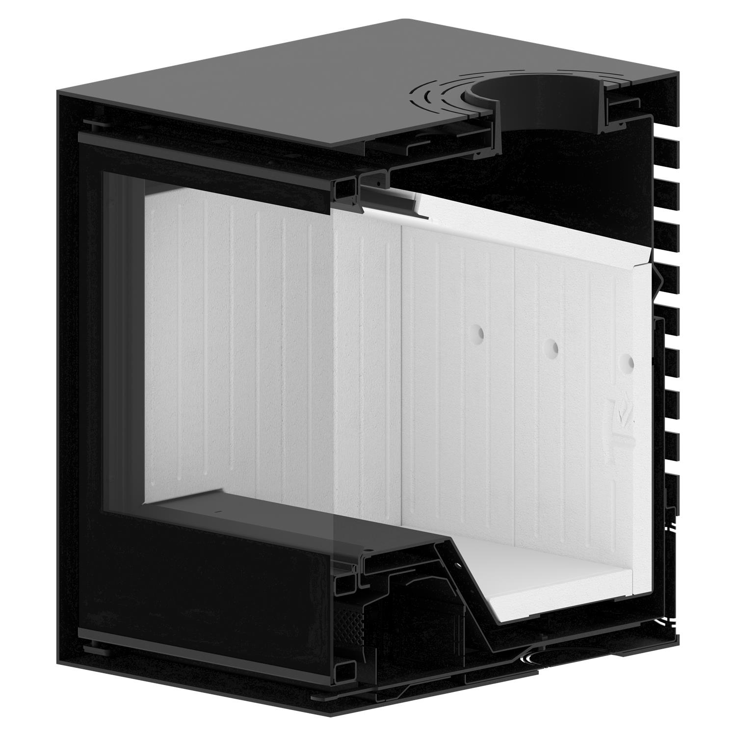 Freistehender Kamin CF 700-4mm auf einer Bank - Image 13