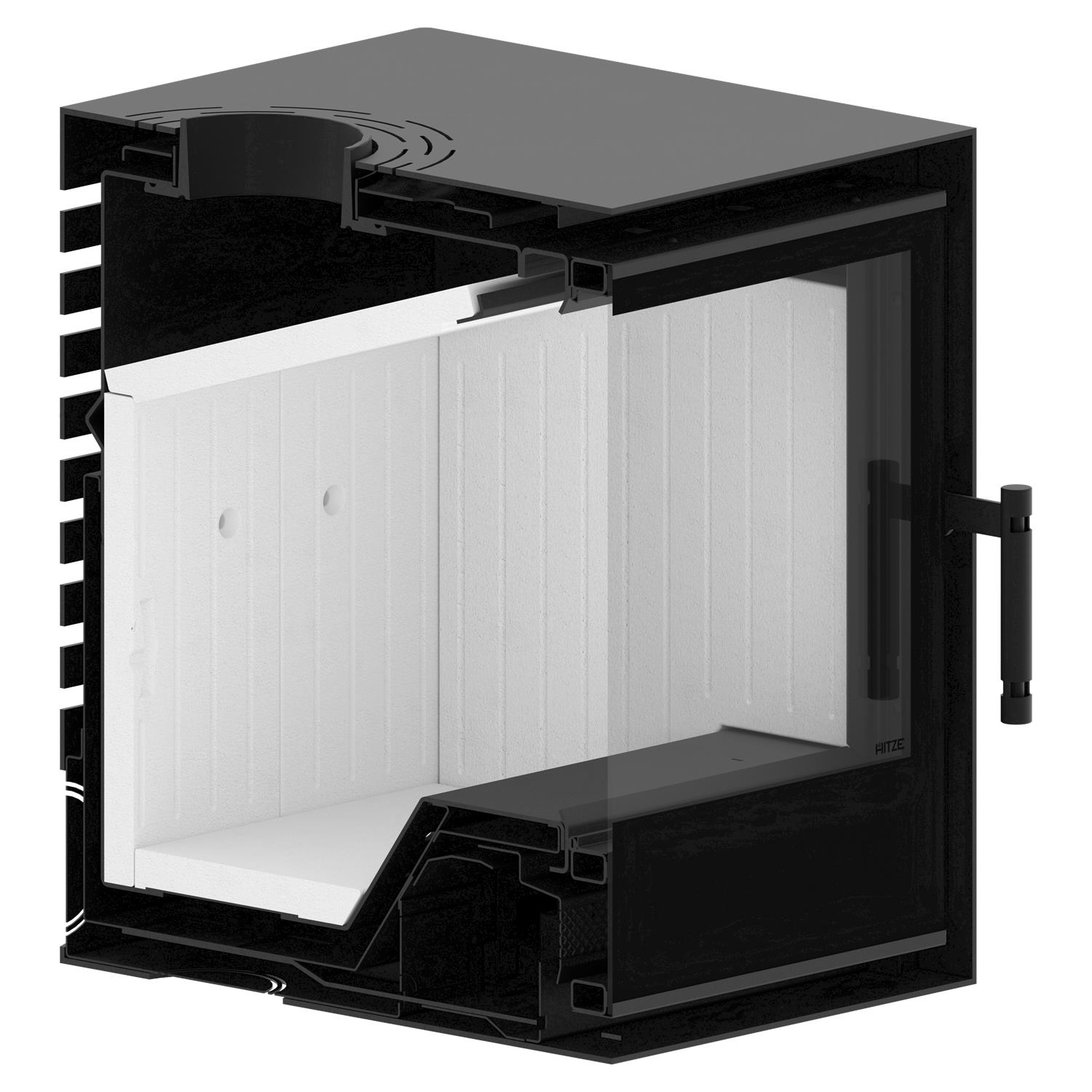 Freistehender Kamin CF 700-4mm auf einer Bank - Image 14