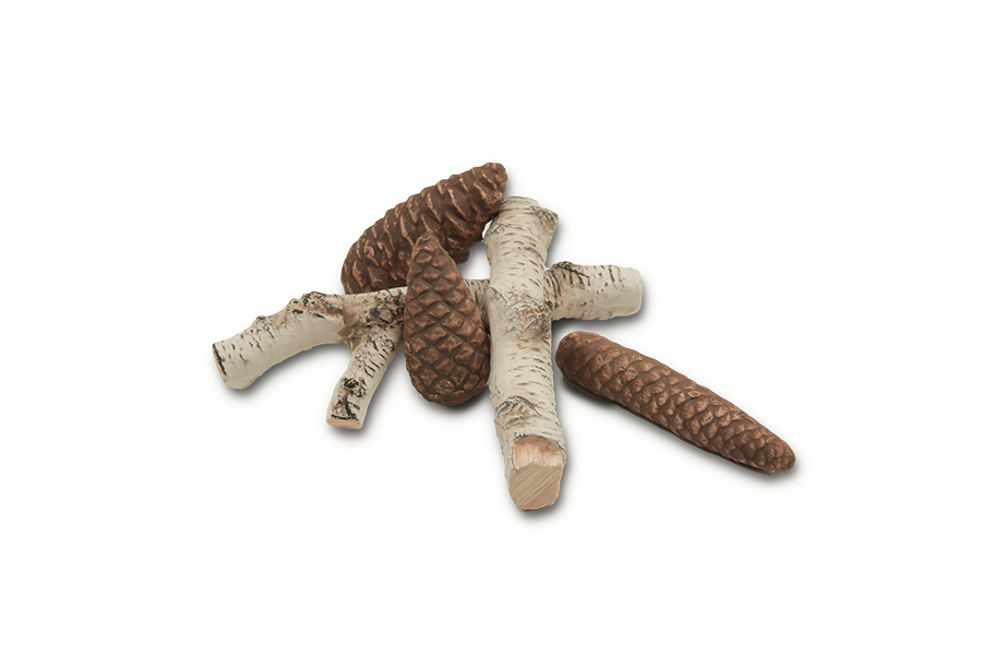 KERAMISCHE HOLZSCHEITE FÜR BIOKAMINE - SET 1