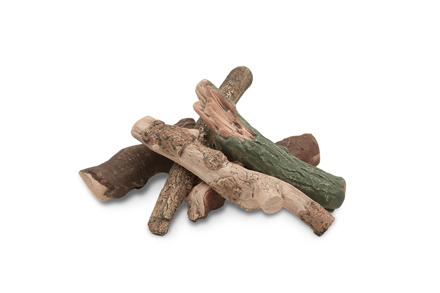 Keramische Holzscheite für Biokamine - Set 3